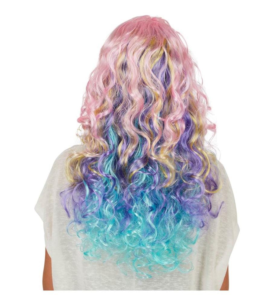 Frauenperücke Locken Ombré Pastell