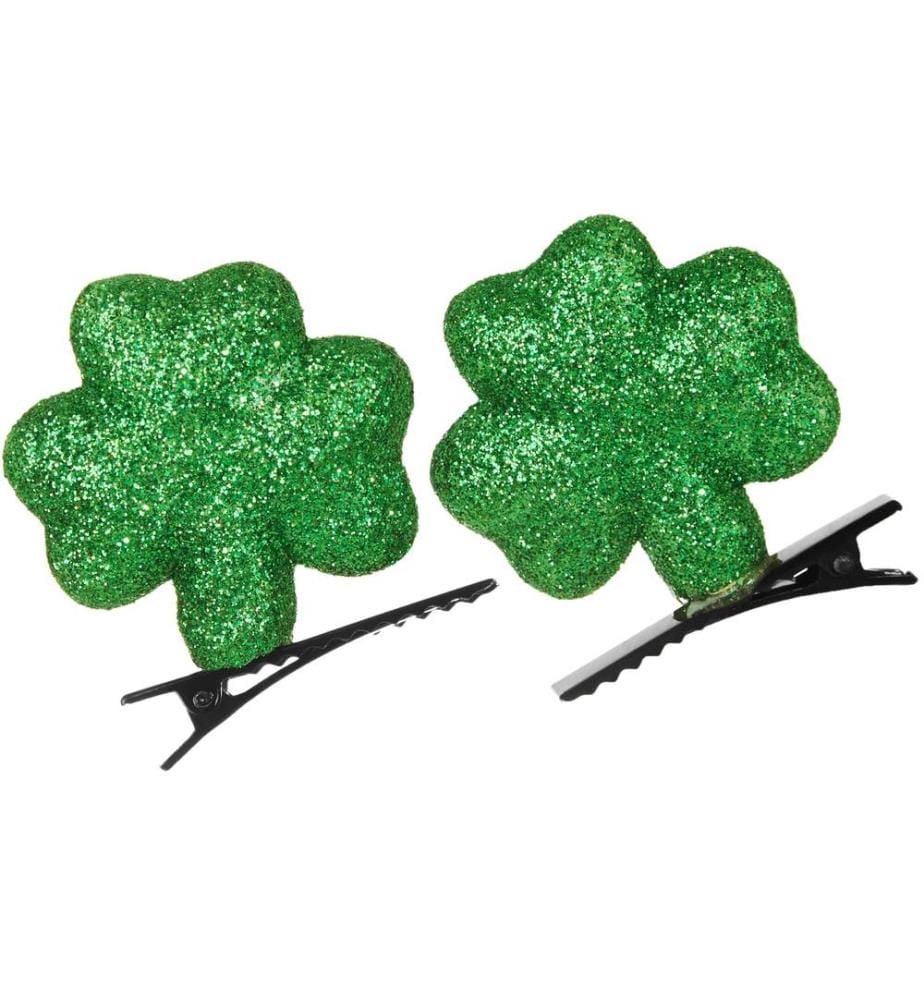 Barrettes à cheveux trèfles scintillants pour la Saint-Patrick