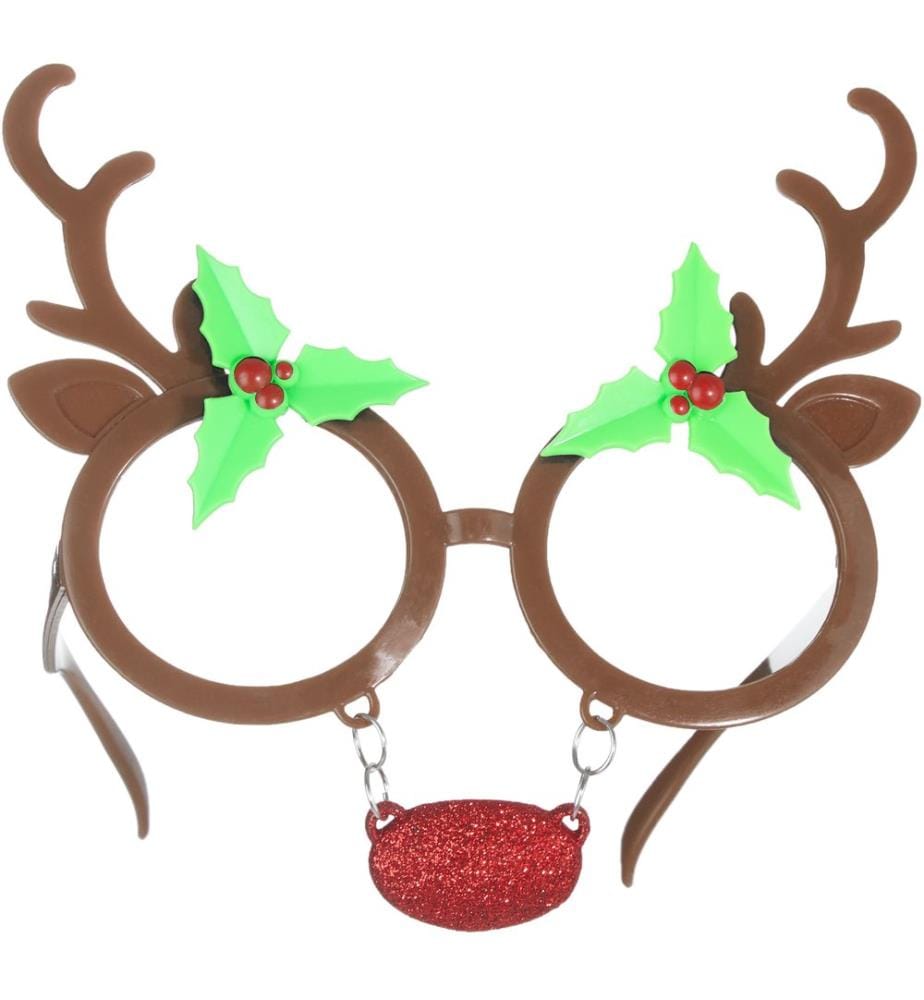 Spassbrille Rentier mit Blättern