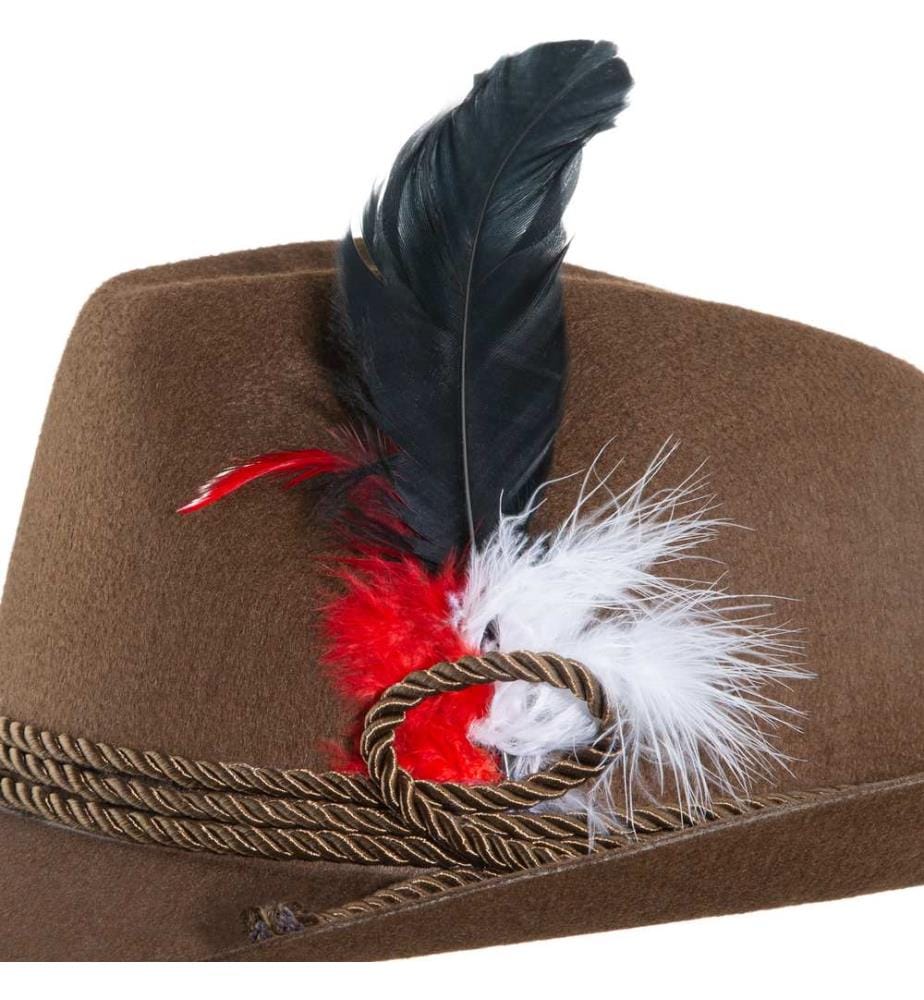 Chapeau traditionnel brun avec plume