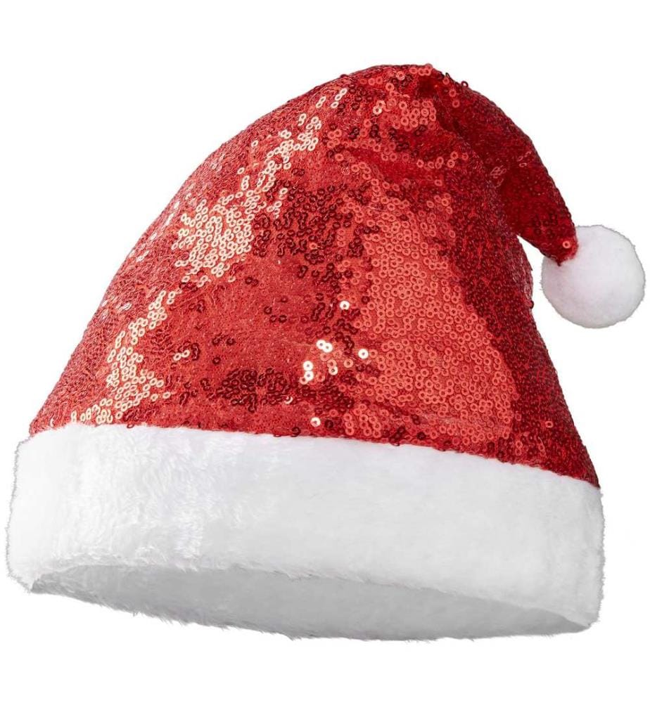 Weihnachtsmütze mit roten Pailletten