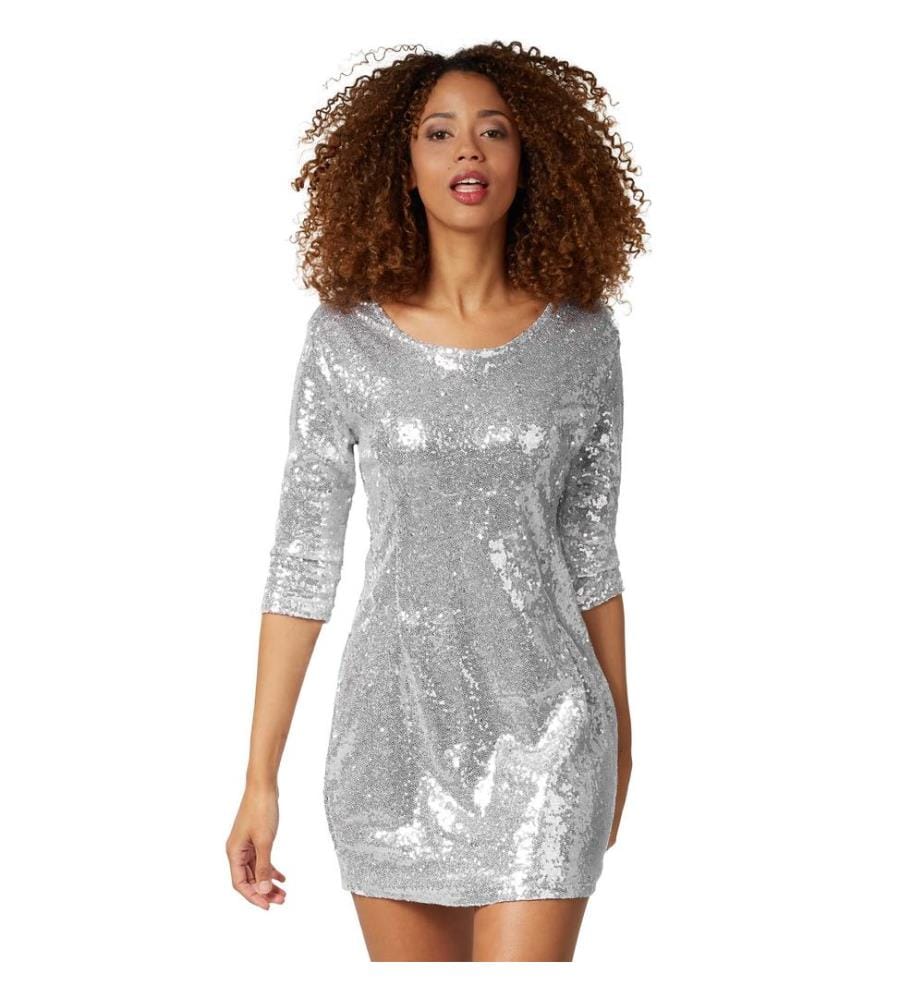 Pailletten-Langarmkleid