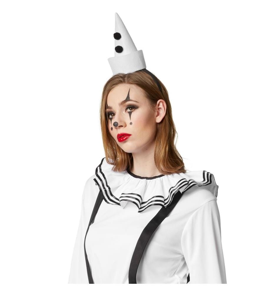 Costume clown da donna bianco-nero
