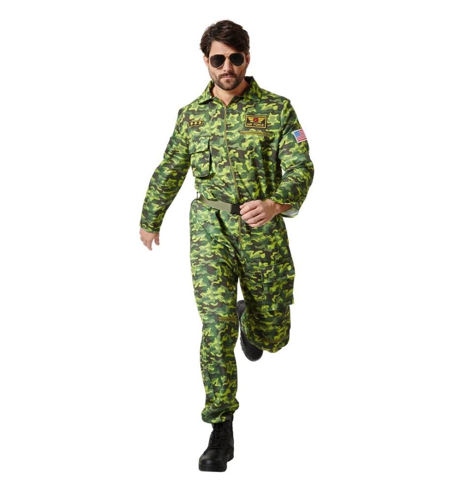 Herrenkostüm Air Force Pilot Camouflage