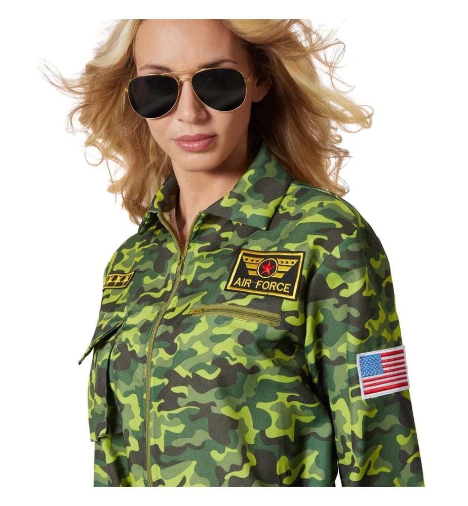 Damenkostüm Jet Fighter Pilot Camouflage