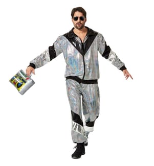 Herrenkostüm Retro 80er 90er Jahre Disco Jogginganzug