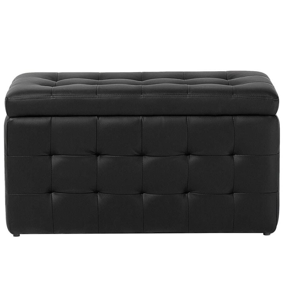 Pouf de rangement MICHIGAN Cuir PU Noir