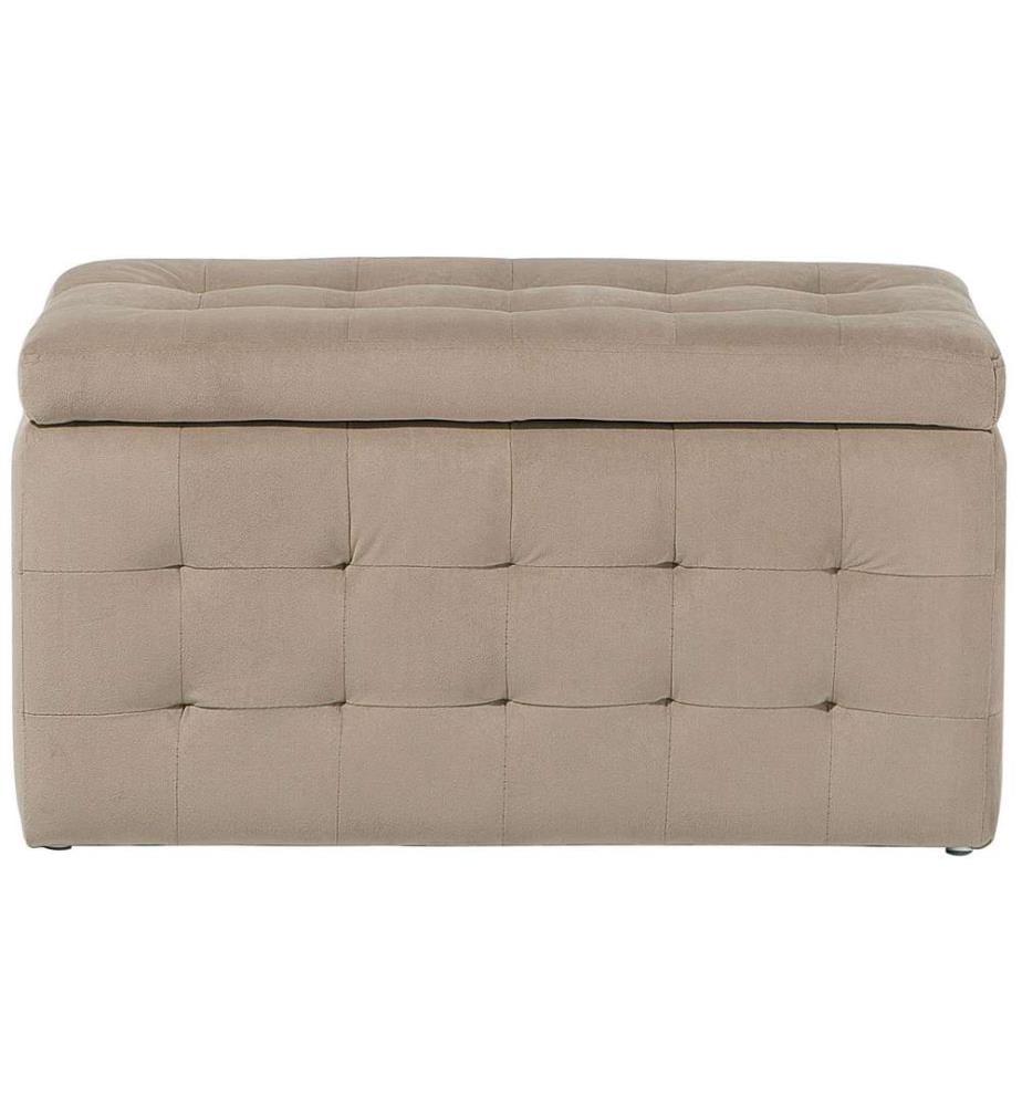 Pouf de rangement MICHIGAN Velours Marron clair