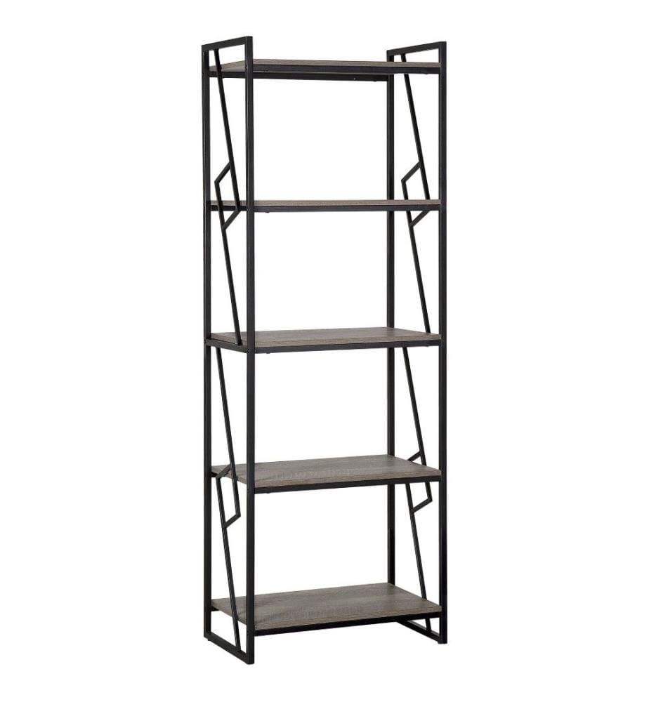Libreria a 5 ripiani FORRES 184 cm Marrone/Nero