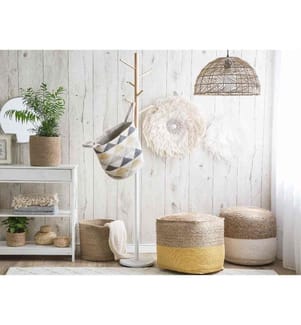 Pouf DALAMA Jute Gris clair