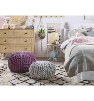 Pouf CONRAD Coton Pourpre