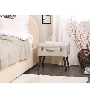 Tabouret de rangement MALLARD Cuir PU Beige