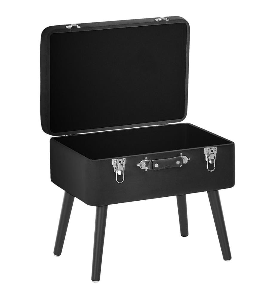 Sgabello contenitore MALLARD Velluto Nero