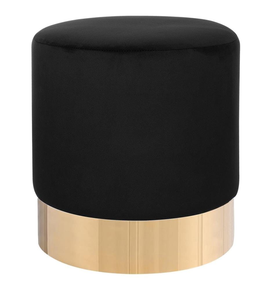 Pouf SOPHIA Samtstoff Schwarz
