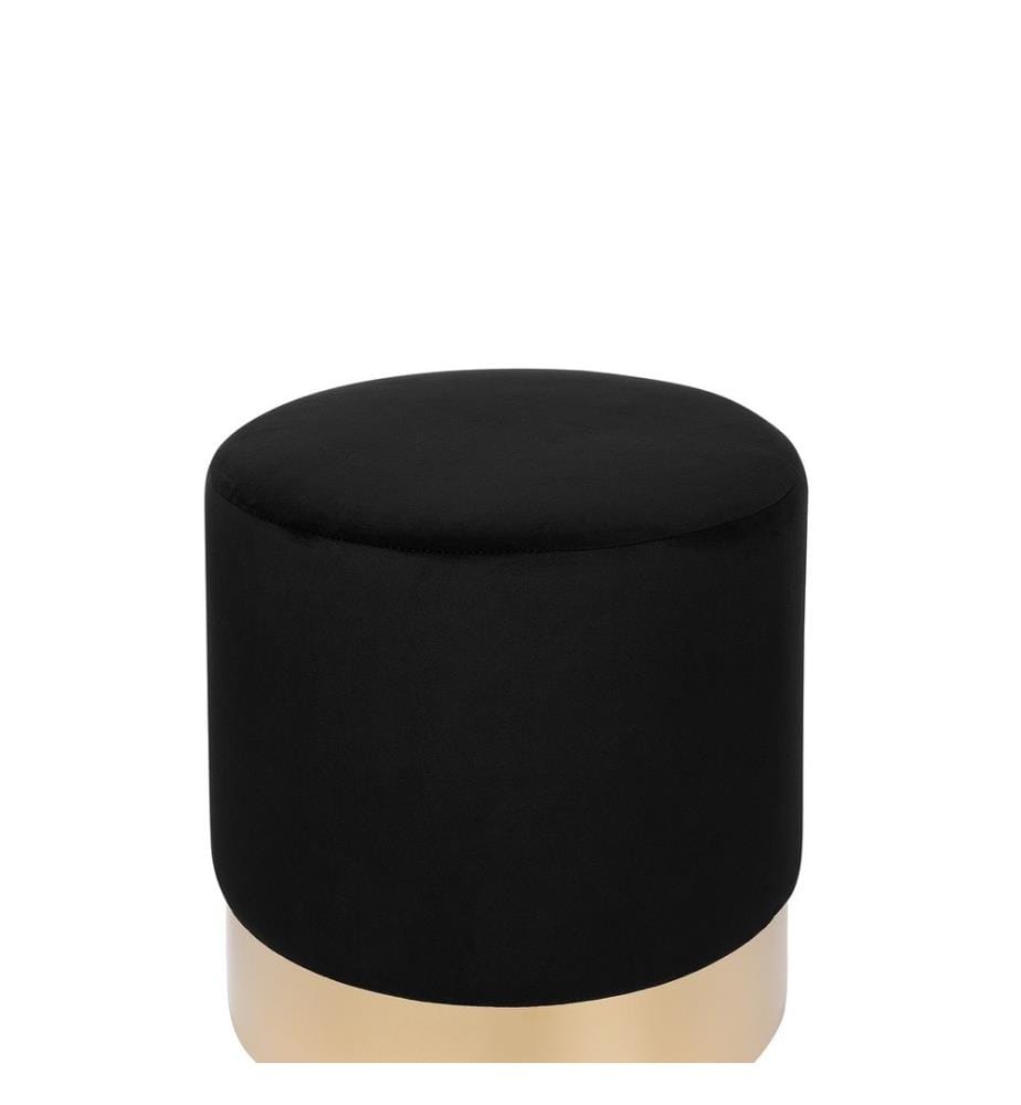 Pouf SOPHIA Samtstoff Schwarz