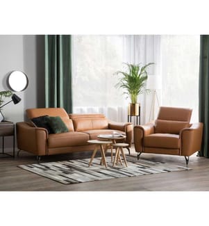 Ensemble de salon 4 places NARWIK Cuir Marron