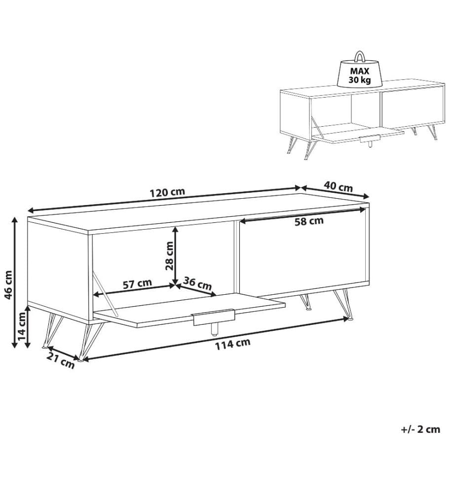 TV-Möbel HALSTON Braun / Schwarz
