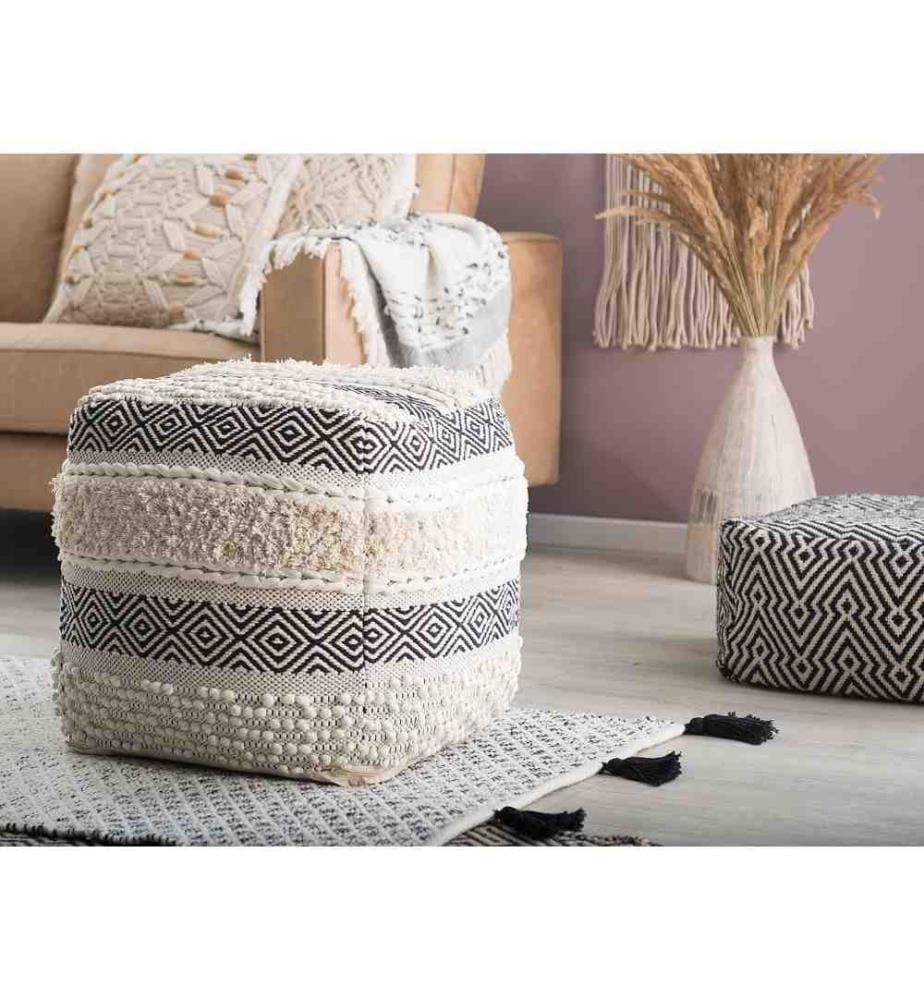 Pouf KANAM Coton Beige clair
