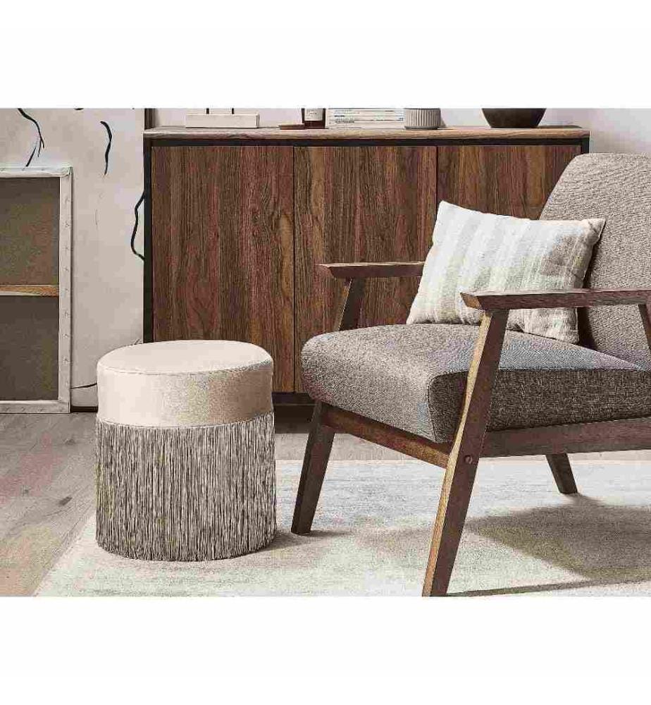 Pouf VIRGINIA Samtstoff Taupe