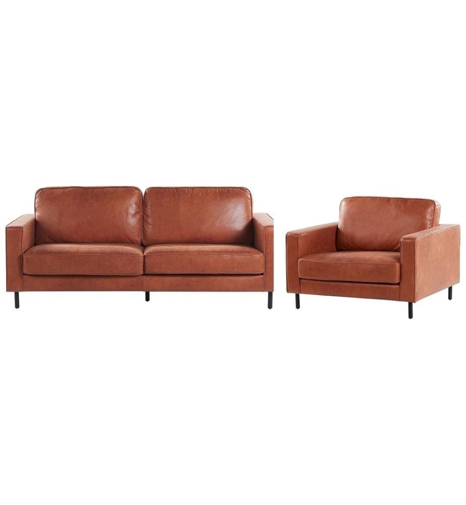 Set da salotto 4 posti SAVALEN Pelle sintetica Marrone dorato