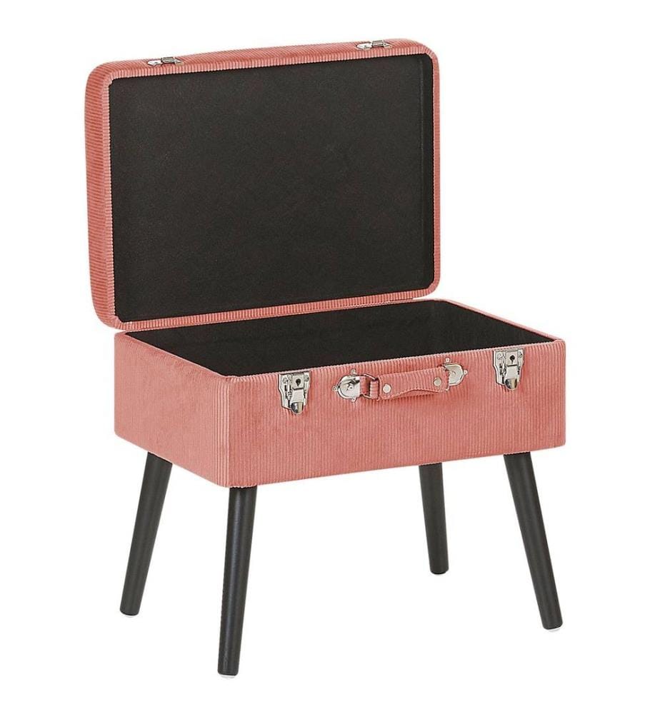 Tabouret de rangement MALLARD Velours côtelé Rose