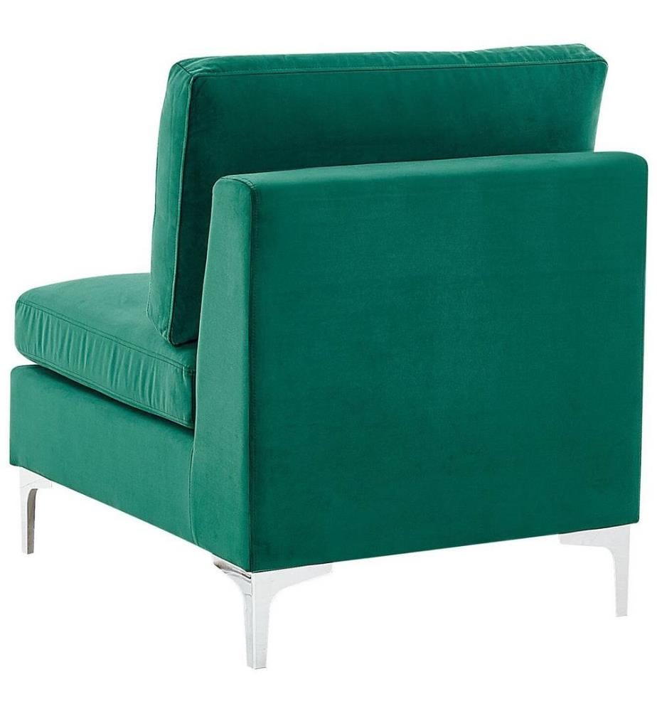 Modul Ecksofa 4-Sitzer EVJA Samtstoff Grün linksseitig