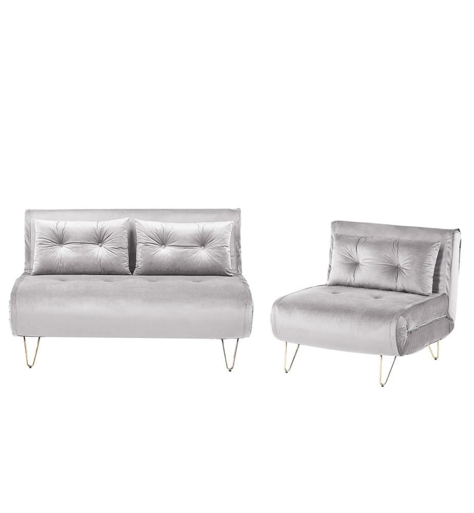 Set da salotto 3 posti VESTFOLD Velluto Grigio