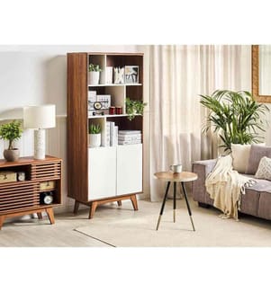Shelving Unit COLUMBUS 182 cm Brown/ White