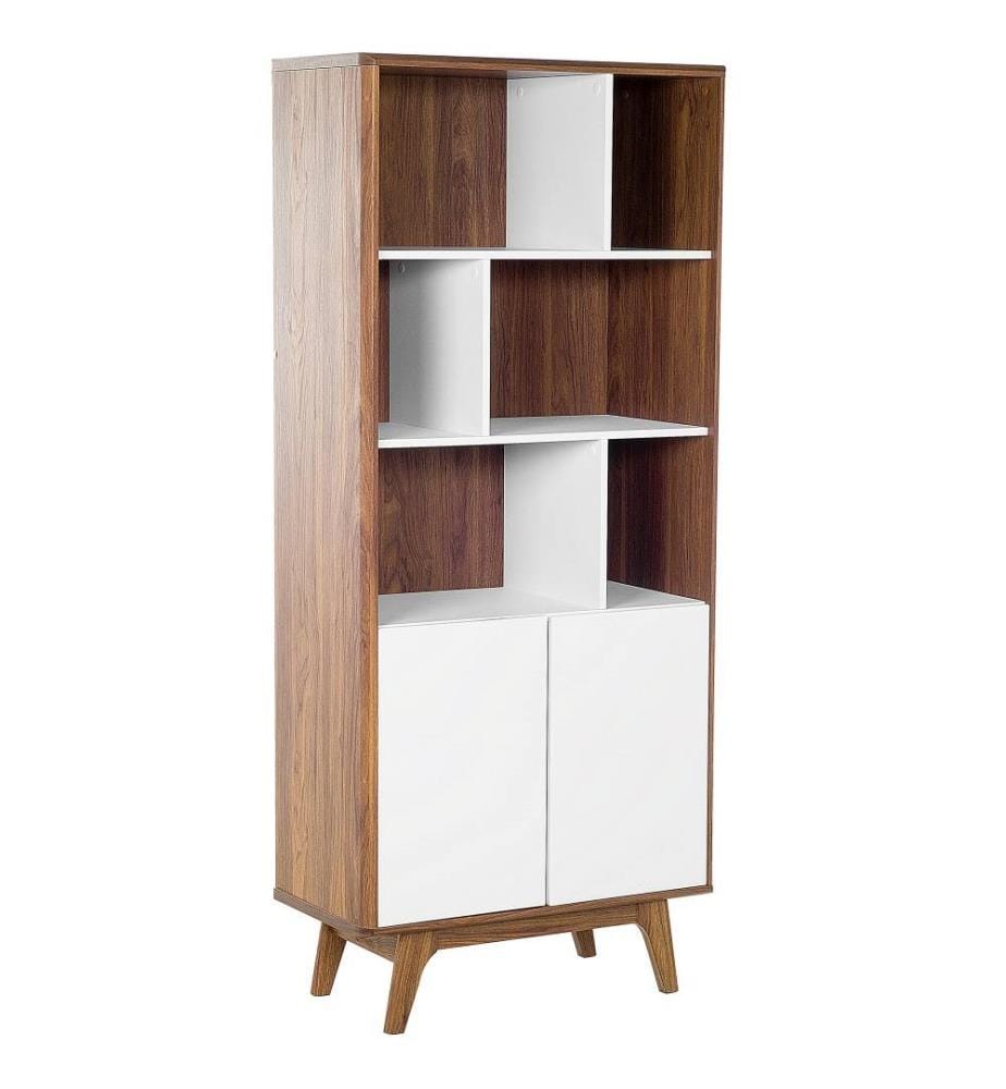 Shelving Unit COLUMBUS 182 cm Brown/ White