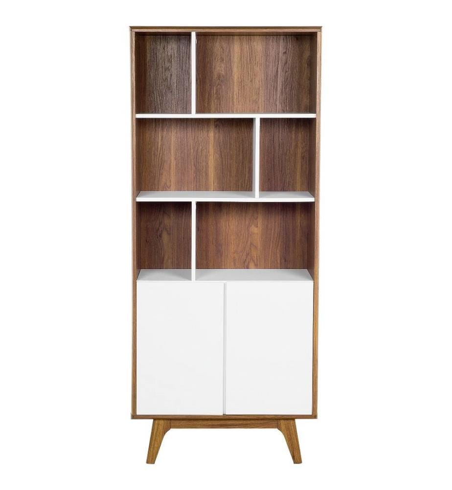 Shelving Unit COLUMBUS 182 cm Brown/ White