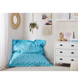 Poltrona sacco 300 L FUZZY 140 cm 180 cm Azzurro