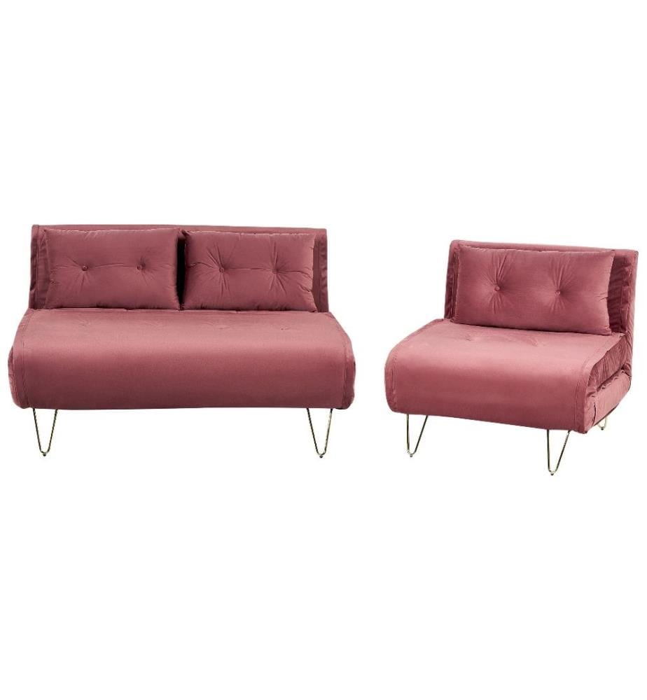 Set da salotto 3 posti VESTFOLD Velluto Rosa