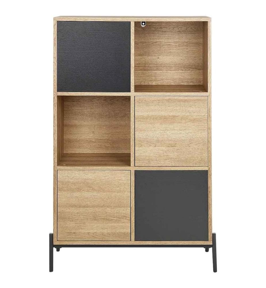 Meuble de rangement MOINES 135 cm Marron/noir