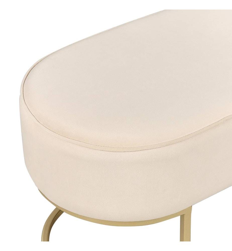 Polsterbank MILRY Samtstoff Hellbeige