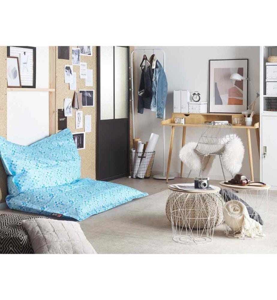 Housse de pouf FUZZY 180 cm 140 cm Bleu clair