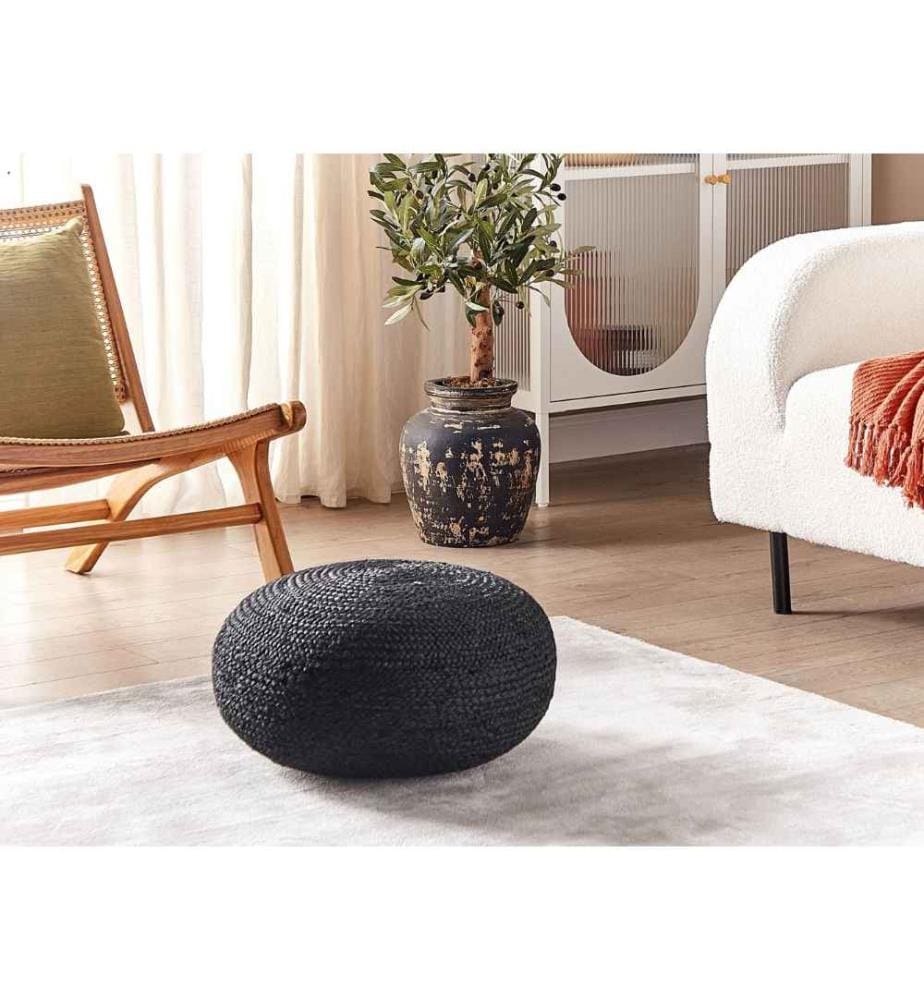 Pouf TIFELT Jute Schwarz