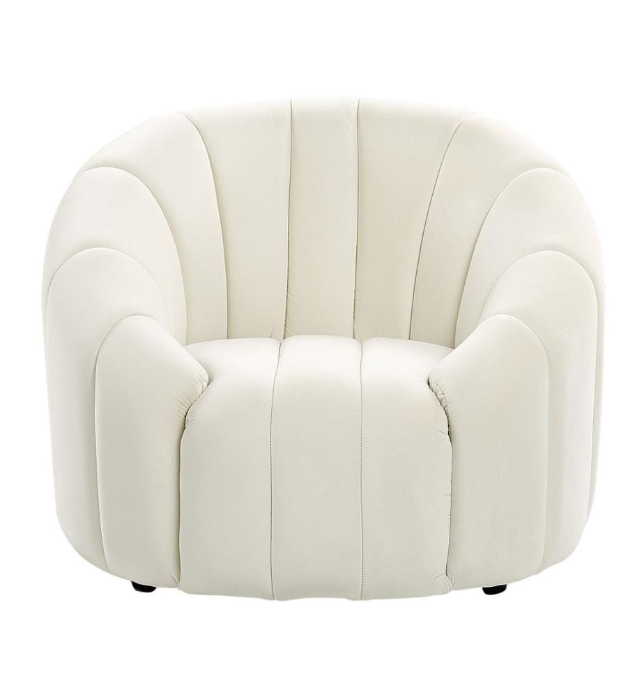 Ensemble de salon 6 places MALUNG Velours Blanc cassé