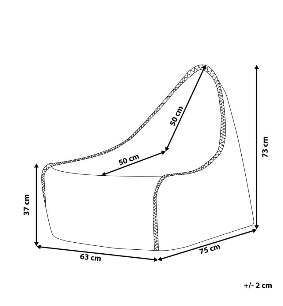 Sitzsack Grau 73 x 75 cm Tropf Design Komfortable Sitzfläche antiallergische Füllung Leicht