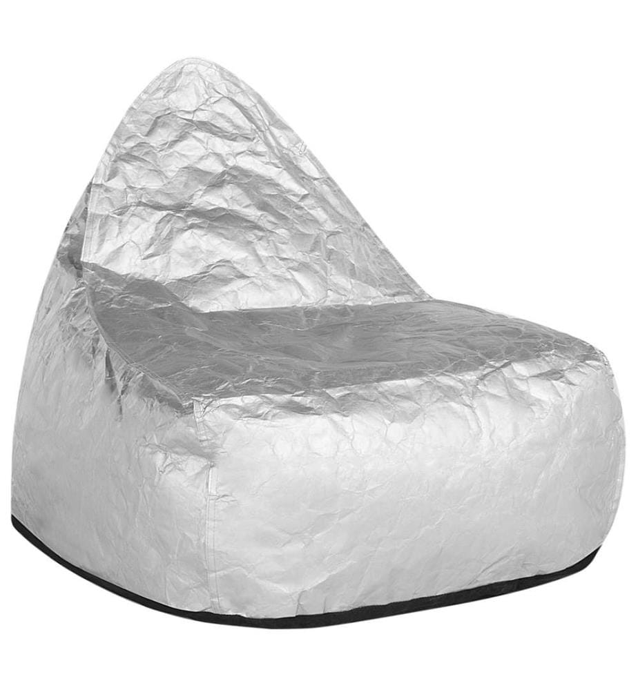 Sitzsack Silber 73 x 75 cm Tropf Design Komfortable Sitzfläche antiallergische Füllung Leicht