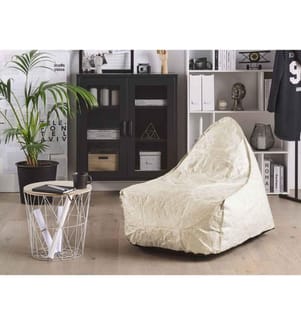 Sitzsack Beige 73 x 75 cm Tropf Design Komfortable Sitzfläche antiallergische Füllung Leicht
