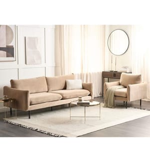 Ensemble de salon 4 places VINTERBRO Velours Beige