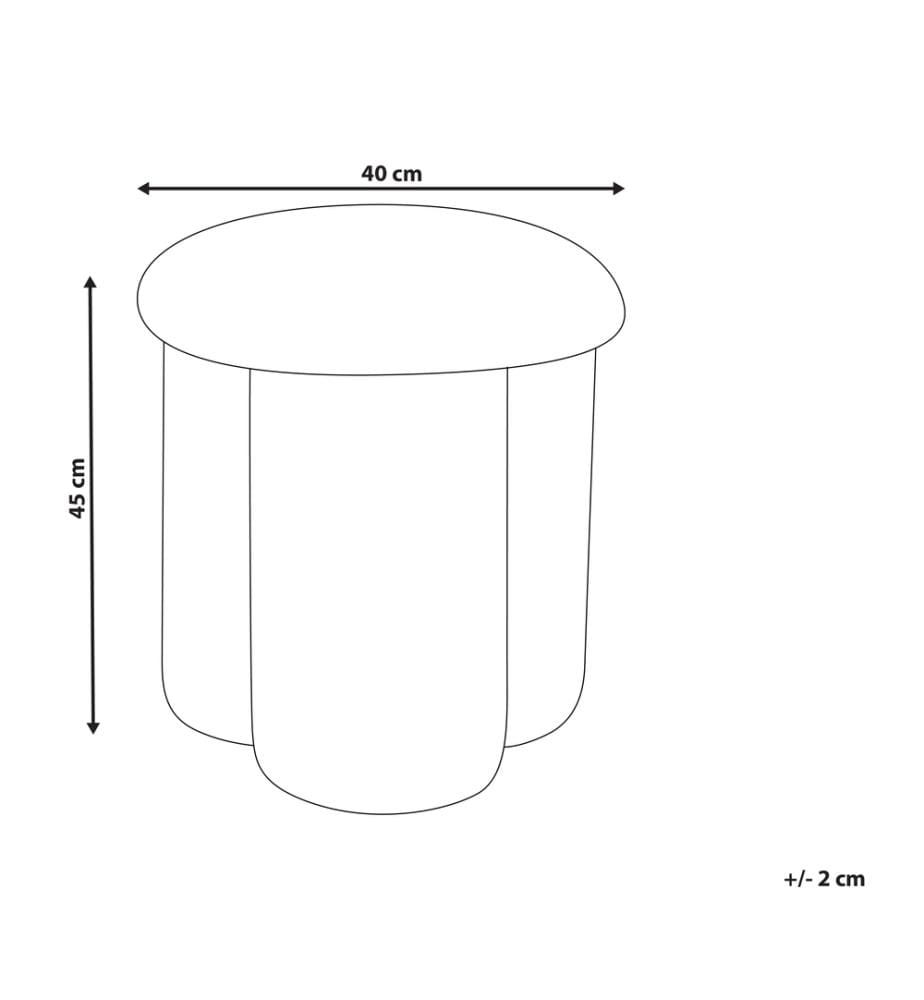 Pouf CARRINGTON Bouclé Cremeweiss