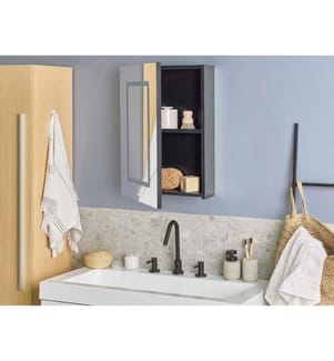 Armadio a muro per specchio da bagno LED CONDOR 40 cm 60 cm Nero