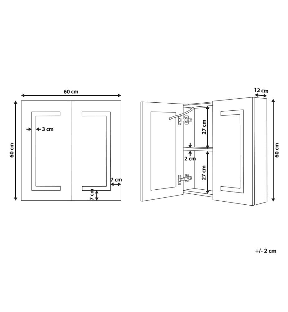 Armoire de toilette murale LED MAZARREDO 60 cm 60 cm Noir