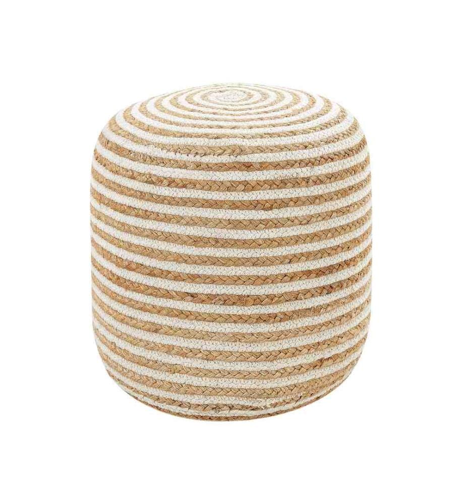 Pouf RESAFA Jute Blanc Beige