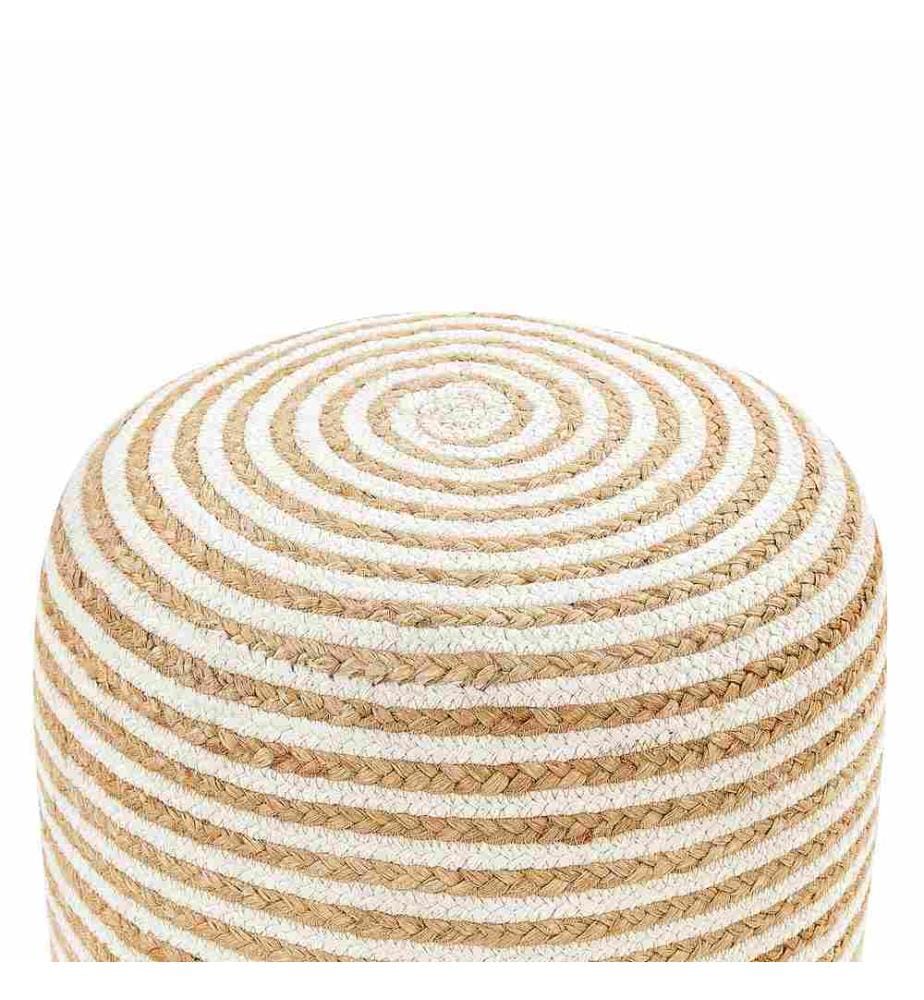 Pouf RESAFA Jute Blanc Beige