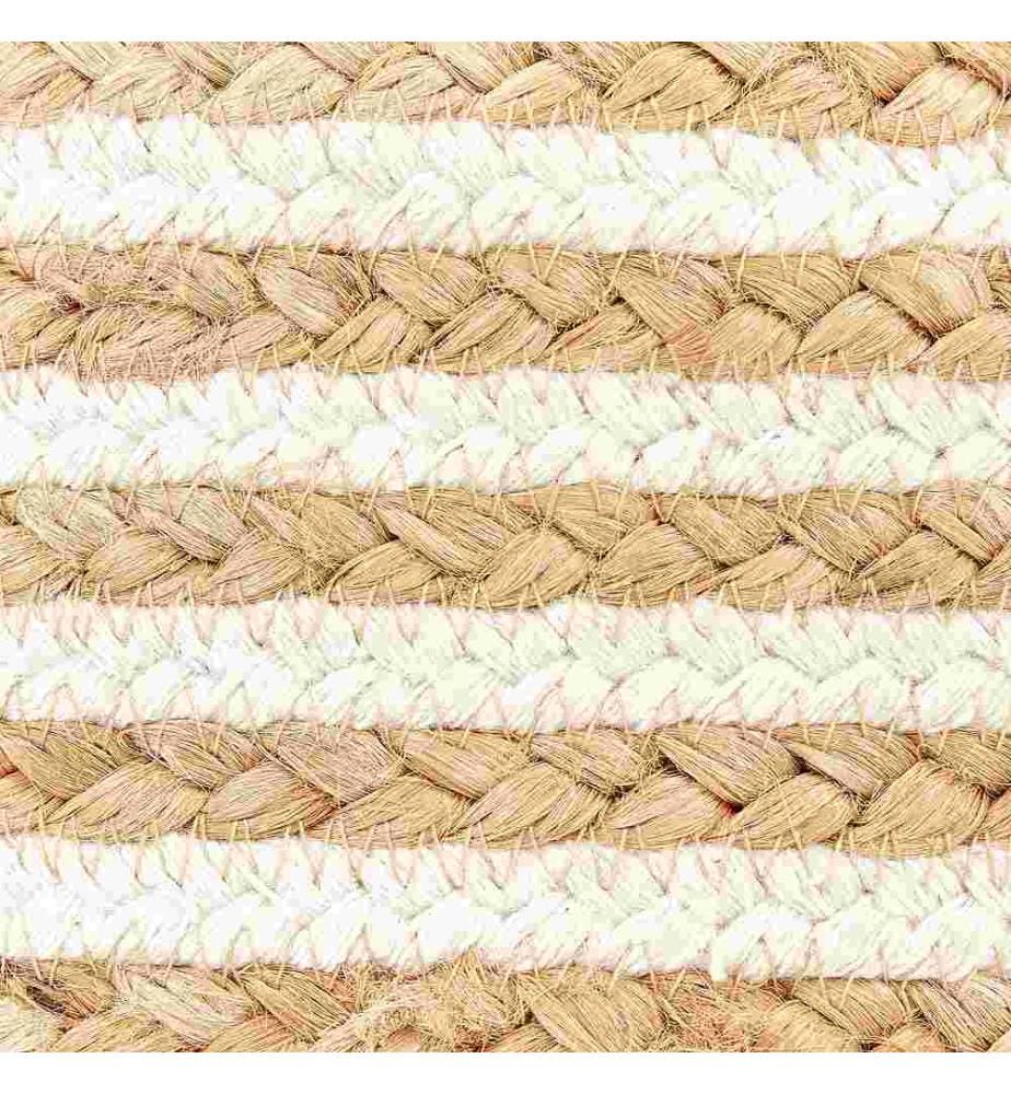 Pouf RESAFA Jute Blanc Beige