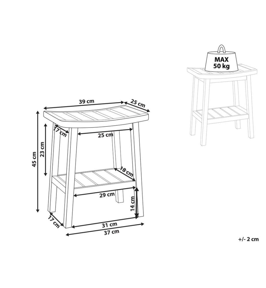 Table d'appoint TREMONT Bambou Marron clair