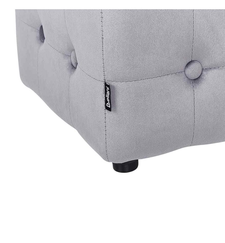 Pouf WISCONSIN Samtstoff Grau