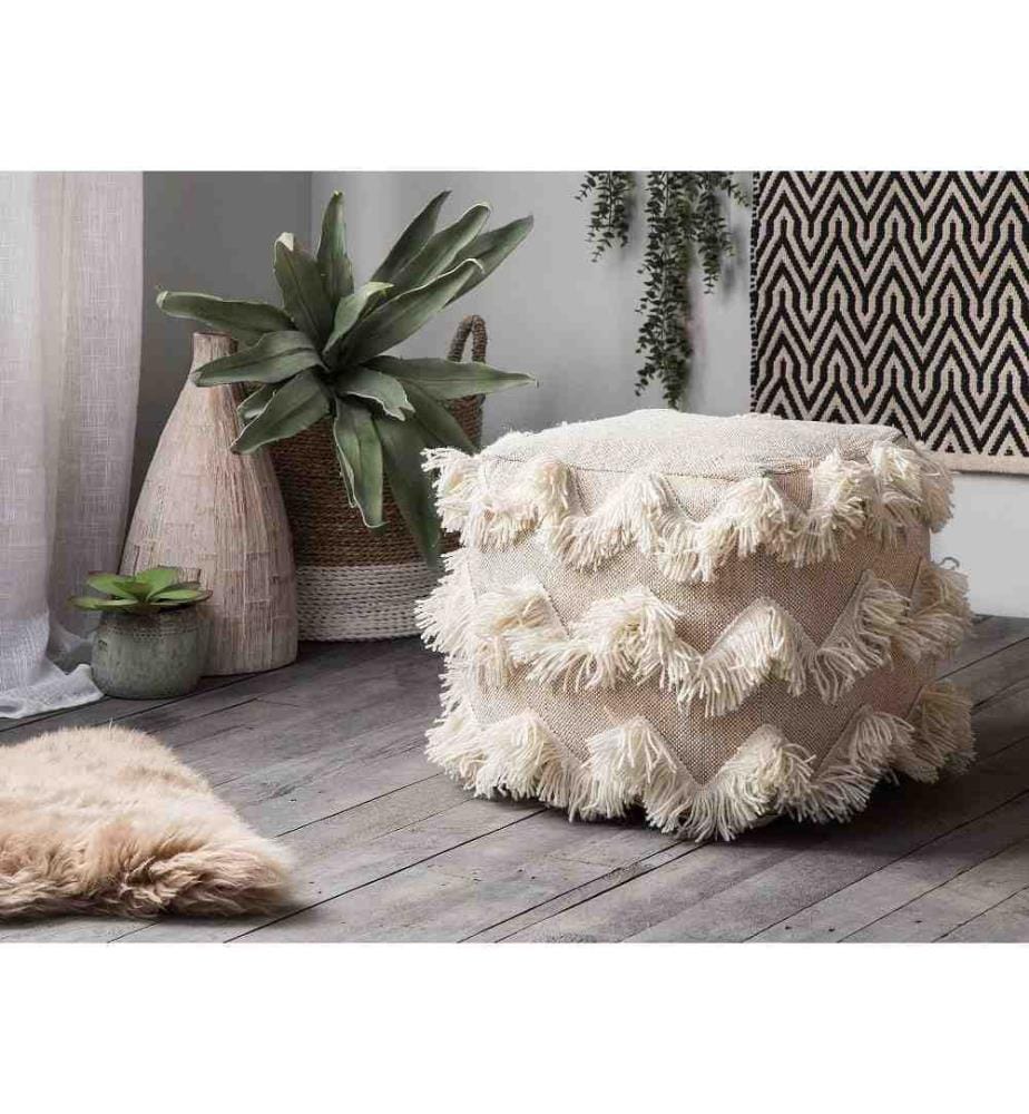 Pouf NASHIK Cotone Beige